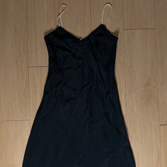Vintage Black Slip Dress (Tan Straps) XXS *See Description* - Picture 1 of 2